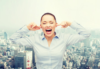 Image showing angry screaming businesswoman