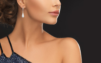 Image showing woman with diamond earrings