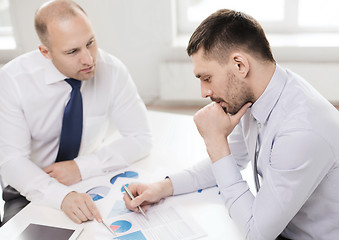 Image showing two businessmen having discussion in office