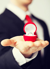 Image showing man with wedding ring and gift box