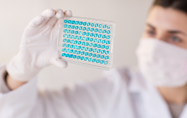 Image showing close up of scientist making test in lab