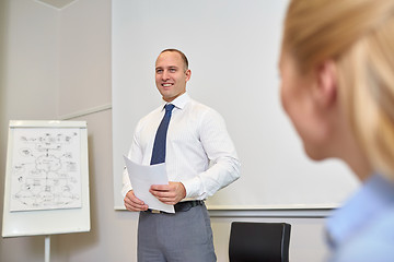 Image showing smiling business people meeting in office