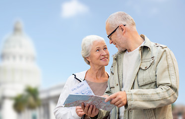 Image showing couple with map over washington white house