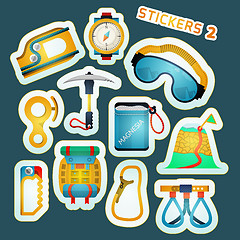 Image showing Colored vector stickers for rock climbing