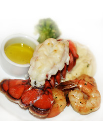 Image showing Lobster Tail And Shrimps