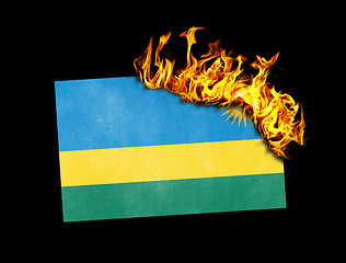 Image showing Flag burning - Rwanda