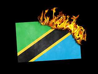 Image showing Flag burning - Tanzania