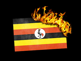 Image showing Flag burning - Uganda