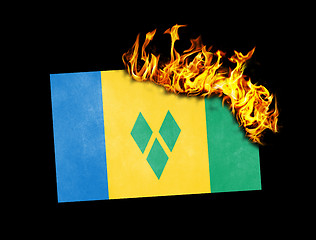 Image showing Flag burning - Saint vincent and the grenadines