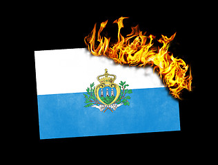 Image showing Flag burning - San Marino