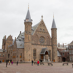 Image showing Gothic facade of Ridderzaal in Binnenhof, Netherlands