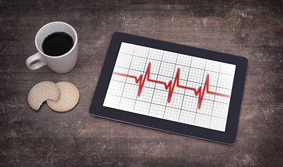 Image showing Electrocardiogram on a tablet - Concept of healthcare