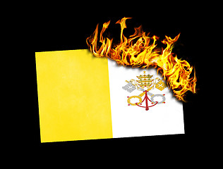 Image showing Flag burning - Vatican City