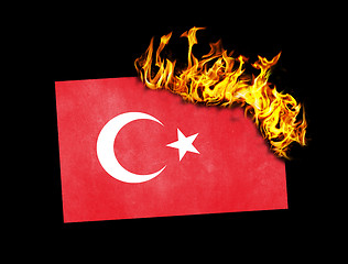 Image showing Flag burning - Turkey