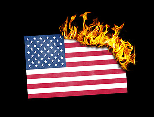 Image showing Flag burning - USA