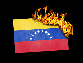 Image showing Flag burning - Venezuela