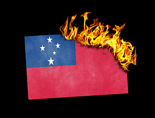 Image showing Flag burning - Samoa