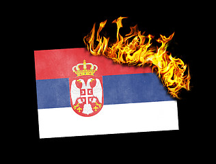 Image showing Flag burning - Serbia