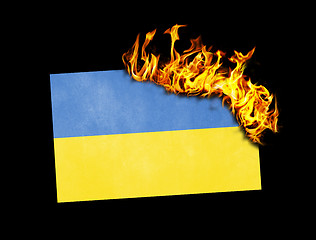 Image showing Flag burning - Ukraine