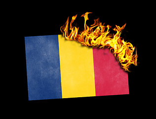 Image showing Flag burning - Romania