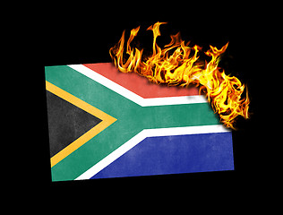 Image showing Flag burning - South Africa