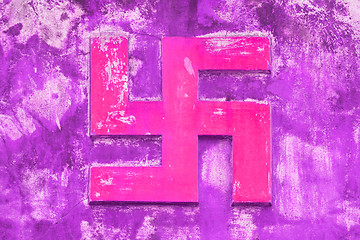 Image showing NHA TRANG, VIETNAM 31 JULY 2012 - Swastika symbol on an ancient 