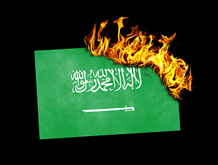 Image showing Flag burning - Saudi Arabia