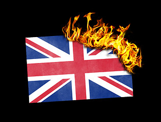 Image showing Flag burning - United Kingdom