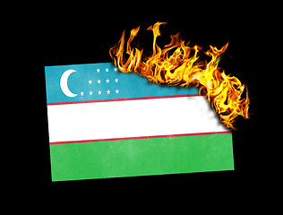 Image showing Flag burning - Uzbekistan