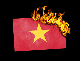 Image showing Flag burning - Vietnam