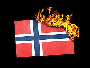 Image showing Flag burning - Norway