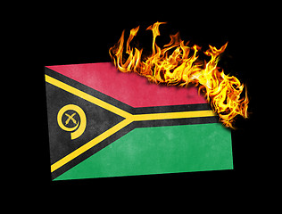 Image showing Flag burning - Vanuatu