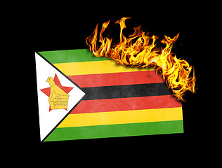 Image showing Flag burning - Zimbabwe