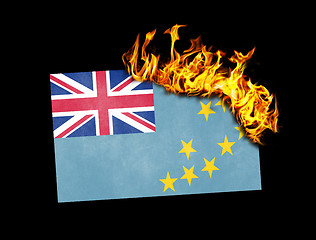 Image showing Flag burning - Tuvalu