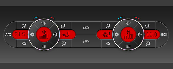 Image showing Dual air condition design with red lcd