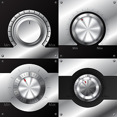 Image showing Volume knobs with black and metallic elements