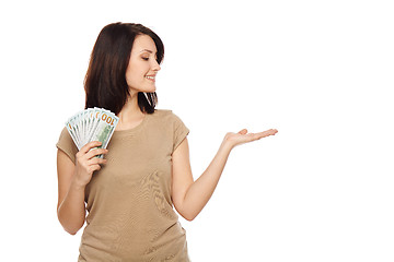 Image showing Woman with us dollar cash