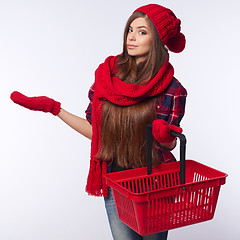 Image showing Winter shopping concept