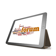 Image showing Forum word cloud on tablet