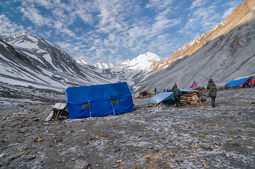 Image showing Base camp in Himalayas