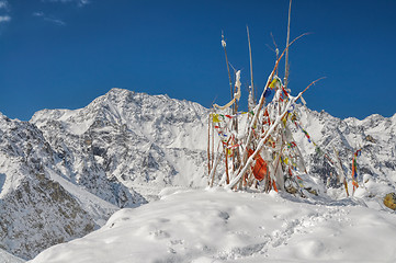 Image showing Prayer flags in Himalayas