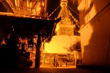 Image showing Buddhist temple at night