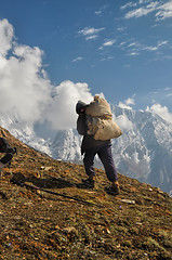 Image showing Sherpa in Himalayas