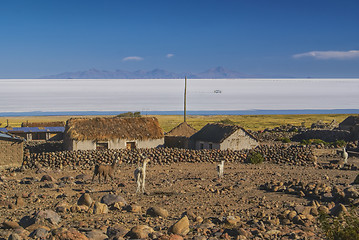 Image showing Village by salt plane