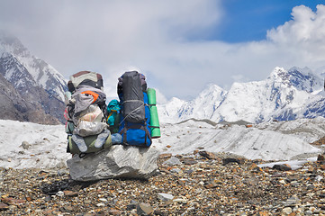 Image showing Engilchek glacier hiking