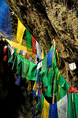 Image showing Buddhist prayer flags in India