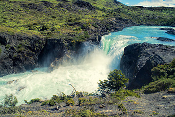 Image showing Waterfall in Torres del Paine