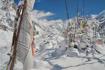 Image showing Prayer flags in Himalayas