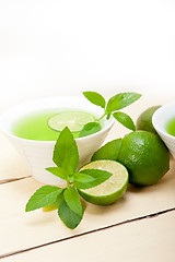 Image showing mint infusion tea tisane with lime