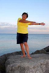 Image showing Mature woman exercising